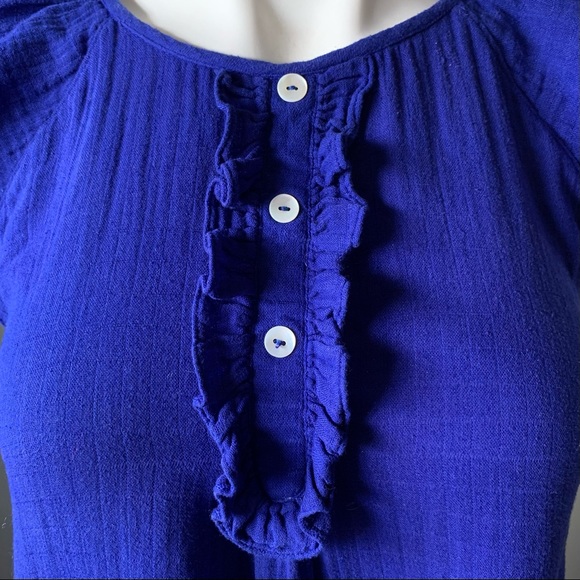 Girl's Du Pareil au même Blue "Mintrobe" Cap Sleeve Shift Dress - Picture 2 of 10